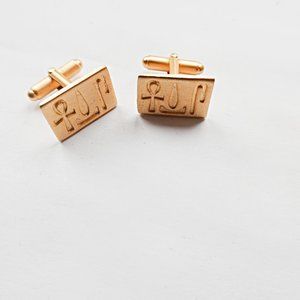 Gold Egyptian Hieroglyphics Cufflinks